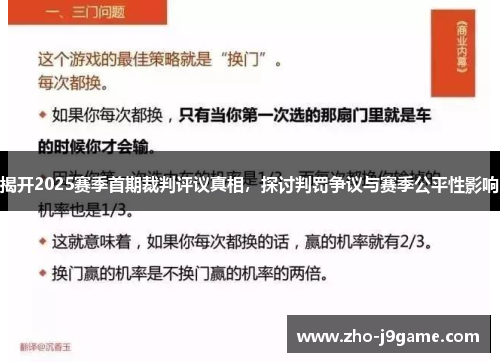 揭开2025赛季首期裁判评议真相,探讨判罚争议与赛季公平性影响 揭开2025赛季首期裁判评议真相,探讨判罚争议与赛季公平性影响