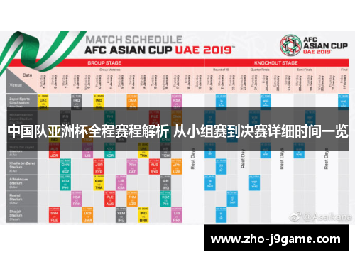 中国队亚洲杯全程赛程解析 从小组赛到决赛详细时间一览 中国队亚洲杯全程赛程解析 从小组赛到决赛详细时间一览